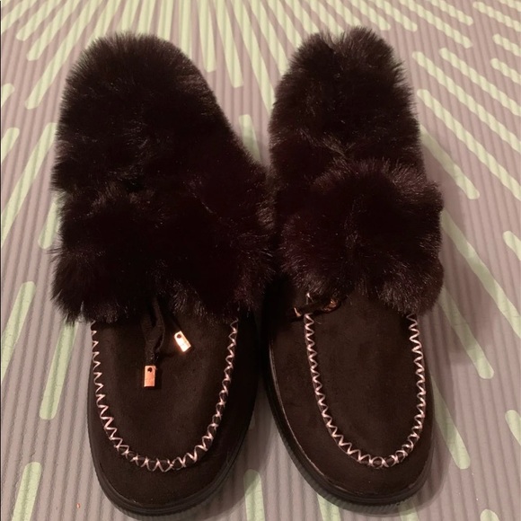 Soled Fur Slippers - Picture 1 of 3